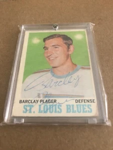 BARCLAY PLAGER DECEASED AUTOGRAPHED HOCKEY CARD RARE - Picture 1 of 2