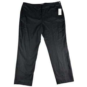 Worthington Pants Women's 18 Slim Leg Black High Rise Cotton Blend Dress NWT - Picture 1 of 20
