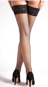 Sexy Lace Top Fishnet Hold-Ups Black Ann Summers Hold-Ups 6 - 24