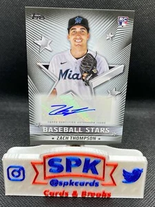 ZACH THOMPSON 2022 Topps Series 1 BASEBALL STARS AUTO BLACK PARALLEL 21/199 RC - Picture 1 of 1