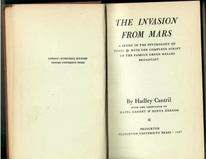 Hadley CANTRIL / Invasion From Mars Study in the Psychology of Panic 1947 HB - Picture 1 of 2