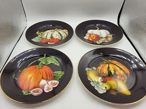 Williams Sonoma Harvest Pumpkin Salad Plates 9" Set Of 4 EUC