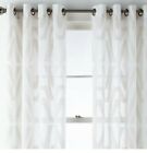 JCP Bayview Clip Sheer Grommet Curtain Panel Pebble Beach Ivory Khaki 50 X 108
