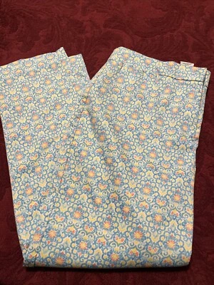 Ruby Rd. Women's Size 10 Stretch Blue Flower Print Pants Chino - Image 1 of 4