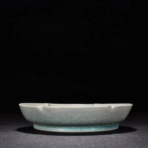 Canción antigua de 7,4" dinastía ru horno porcelana cian esmalte lce crack cepillo lavado - Imagen 1 de 9