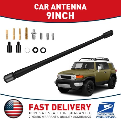9" Premium Black Rubber AM/FM Antenna Mast Fit for: 1988-1999 Chevrolet C1500 - Image 1 of 4