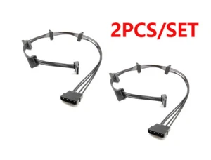 2pcs SATA Power 4 Pin 1 Male To 5 Female Splitter Hard Drive Cable For HDD SSD - Picture 1 of 8