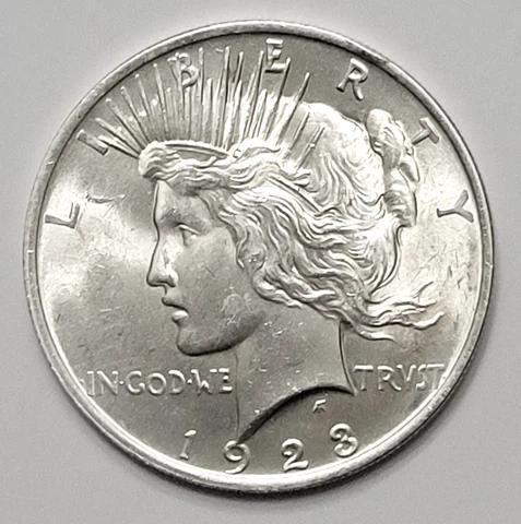 1923 P Peace Dollar $1 AU/BU Silver Coin Cover