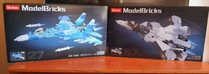 Sluban Fighter Jet LOT - SU57 and SU27 - New - Build Blocks M38-0986 - M38-0985 - Picture 1 of 2