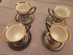 Set tazze da espresso vintage Sterling Betteridge & Reeve Inc LENOX porcellana - Foto 1 di 12