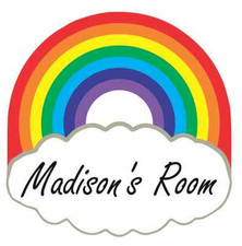 Rainbow and Cloud Personalised Door Name Plaque Boy or Girls Bedroom Room Sign