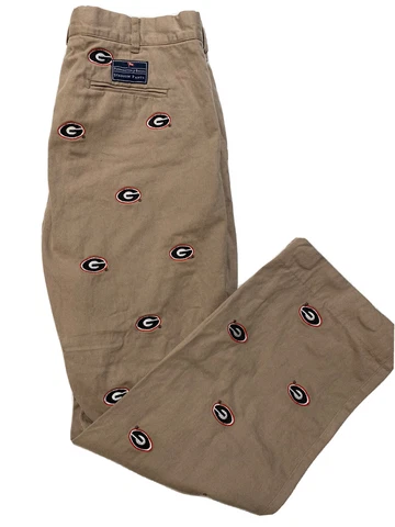 University of Georgia Men's UGA Logo khaki Pants Pennington & Bailes Size 32x29 Cover