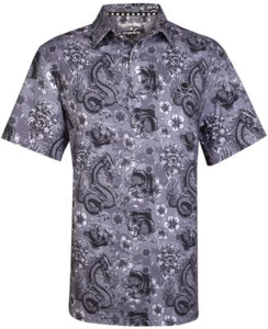 Dragon vs Koi Cool Stretch Golf Shirt | Grey - Bild 1 von 2