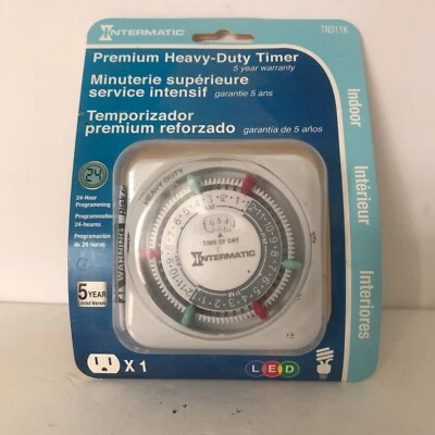 Intermatic Premium Temporizador de Alta Resistencia TN311K Interior 24 Horas Luces Electrodomésticos Nuevo Foto 1 de 3