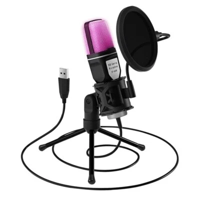 Professional Condenser Sound Podcast Studio Microphone For PC MSN Skype Zoom - Image 1 of 4