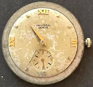 Vintage Universal Geneve Cal 330 Men's Watch Movement Running Ticks 17j Swiss - Picture 1 of 4