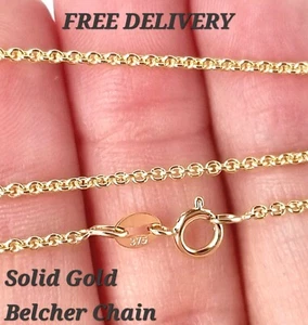 9ct Gold Chain Necklace Mini Rolo Belcher 375 - 1.2mm - Choose your length - Picture 1 of 10