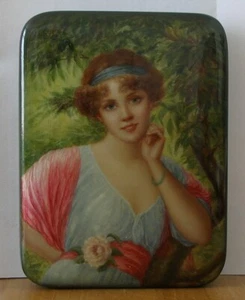 Russische Miniaturmalerei!Dose "Eine sommerliche Rose" nach Emile Vernon.PERFEKT - Bild 1 von 8