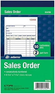 Adams Libro Fatture 2 Parti Carbonless 50 Set/Libro Confezione da 3, 4-3/16"x7-3/16" - Foto 1 di 8