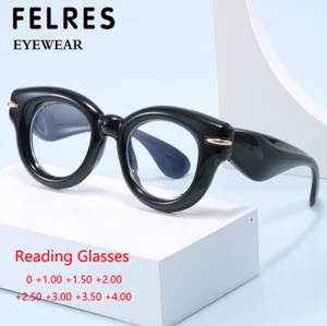 Men Women Oval Anti Blue Light Reading Glasses Full Frame Presbyopic Readers - Picture 1 of 27
