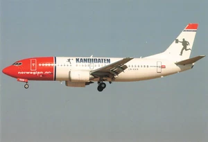 Postcard Airline Norwegian B737-300 CC8. - Picture 1 of 2