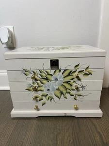 Vintage Thomas Pacconi Schmuckkästchen handbemalt floral - Bild 1 von 23