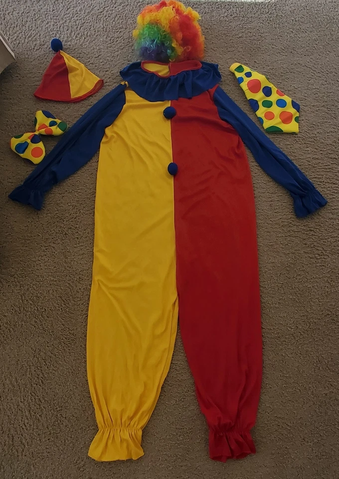 Rubies II 小丑成人服装均码(加假发、领带、蝴蝶结和帽子) — 第 1/4 张图片