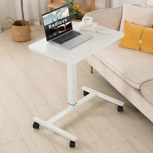 Bureau sur pied mobile réglable en hauteur assise à pied table, 28 x 20" blanc - Photo 1/5