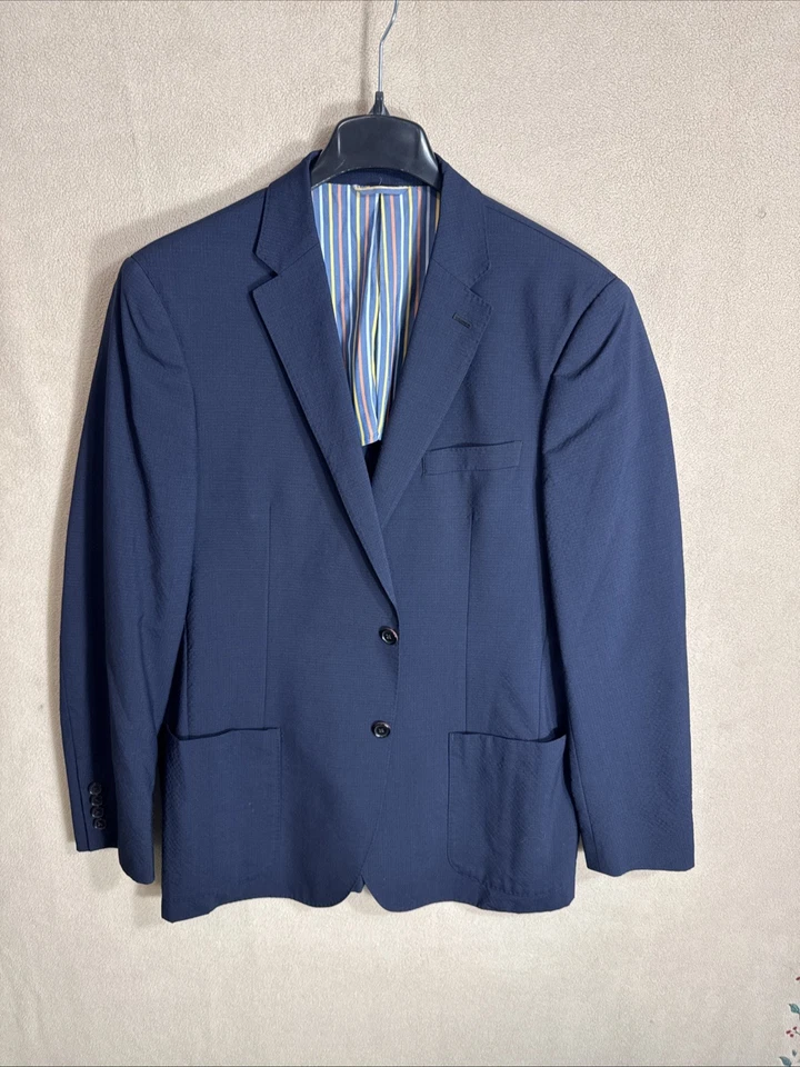 Abrigo Deportivo Ibiza Carini Lana Elastizado Texturizado Azul Marino Oscuro 44L 2 Botones Foto 1 de 4