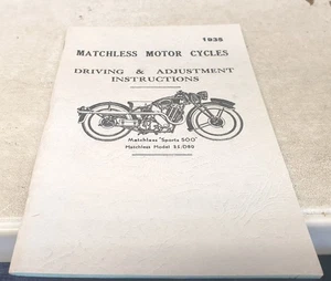 1935 MATCHLESS Model 35 D80   Motorcycles Instruction Book - Picture 1 of 3