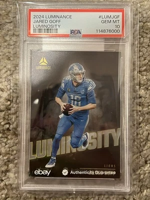 2024 Panini Luminance Jared Goff Luminosity #LUM-JGF PSA 10 Case Hit SSP POP 1 - Image 1 of 3