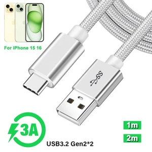 USB C Fast Charging Charger Cable Type C Data Cord For iPhone 15 16 Samsung S25 - Picture 1 of 12