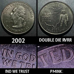 Rare 2002-P Ohio State Quarter-Collectible ERROR-Strong DDO Doubled Die Obverse - Picture 1 of 11