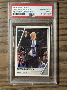 Gregg Popovich Signed Autograph AUTO Card PSA / DNA Spurs HOF Coach - Picture 1 of 2