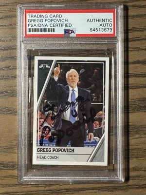 Gregg Popovich Signed Autograph AUTO Card PSA / DNA Spurs HOF Coach - Image 1 of 2