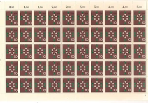 Francobolli Germania Ovest 1964 Realizzazioni Scientifiche (Serie 1) Set Fogli da 50 MNH - Foto 1 di 3