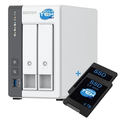 Qnap TS-216G Nas 2 Slot 3,5/2,5 " 2.5G Lan RJ-45 White With SSD 8TB (2x4TB) - Image 1 of 4