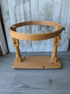 Wooden Tabletop Embroidery/ Quilt Hoop Stand 10 inch Adjustable Made England - Picture 1 of 13