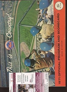 1971 New York Mets Program Autographed 11 Signatures Old Timers JSA - Picture 1 of 1