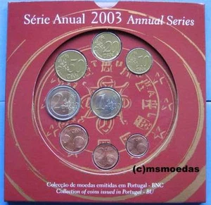 Portogallo spento Set monete in euro 2003 km da 1 centesimo a 2 euro blister folder - Foto 1 di 1