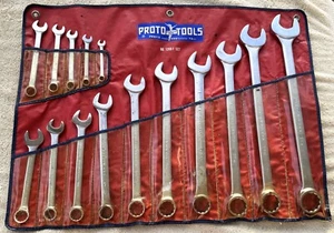 VINTAGE PROTO 15 PC SAE COMBO WRENCH SET MODEL 1212F -- L@@K NICE - Picture 1 of 18