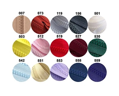 YKK #10 11" - 16" Grande Plástico Moldeado Resistente Chaqueta Cremalleras Separadoras Foto 1 de 4