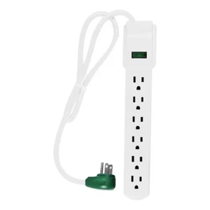 6 Outlet Surge Protector with 3 ft. Heavy Duty Cord White - Picture 1 of 7
