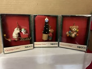 3 Ornamenti Enesco Piccole Meraviglie Natale Cutie Gatto Orso Albero 1989 - 566721 - Foto 1 di 11