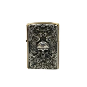 Messing Totenkopf Flügel Feuerzeug Etui für Zippo Portable Edc Handmade Vintage Style - Bild 1 von 11