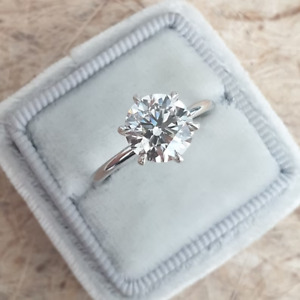 2CT Round Lab Created Diamond Wedding Engagement Women's Ring 14K White Gold FN