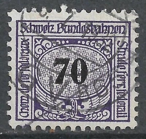1920 SWITZERLAND SCHWEIZ Bundesbahnen Railway Used Stamp - cancelled 1932 - Picture 1 of 2