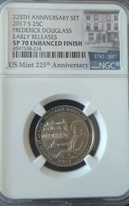 2017-S 25c Frederick Douglass NP Quarter Early Release NGC SP70 Enhanced Finish - Picture 1 of 2