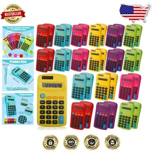 Portable Solar Battery Pocket Calculators - 8-Digit Basic Calculators, 36 Colors - Picture 1 of 9