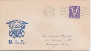 World War II Patriotic cover USA Eagle & Shield Mary Krakora 12/31/1943 - Picture 1 of 1